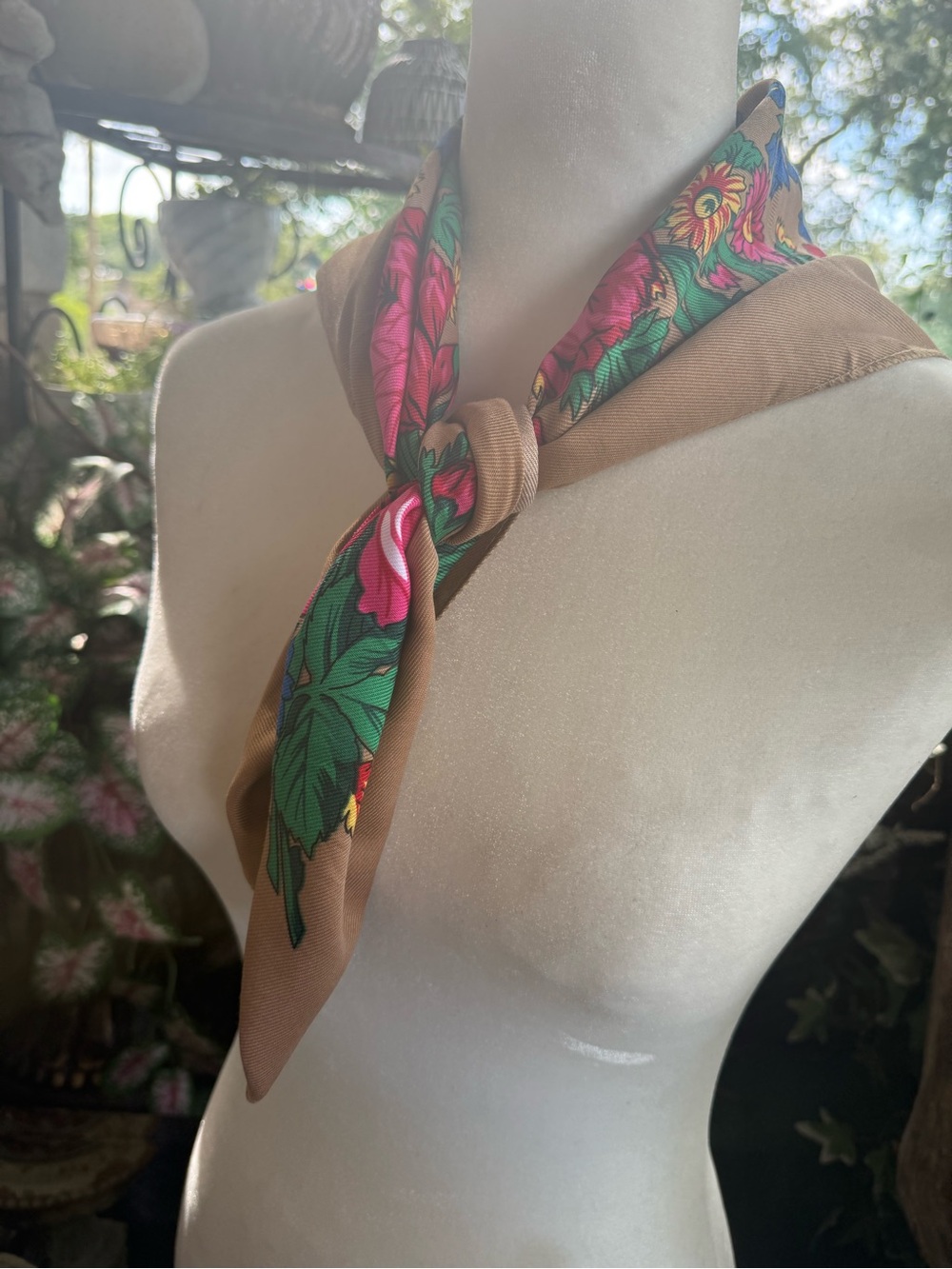 Brown Floral Print Neck Scarf - Women Accessories